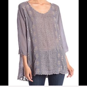 Johnny Was Ridden Scallop Trim Blouse-NWT